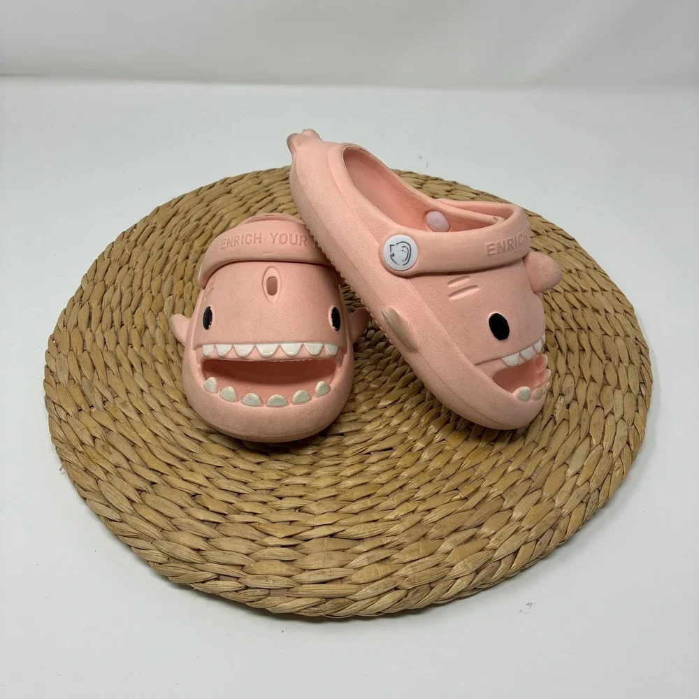 Toddler Shark Clogs Pink Size‎ 150 Summer Beach Pool Water Shoes Slides Slip On